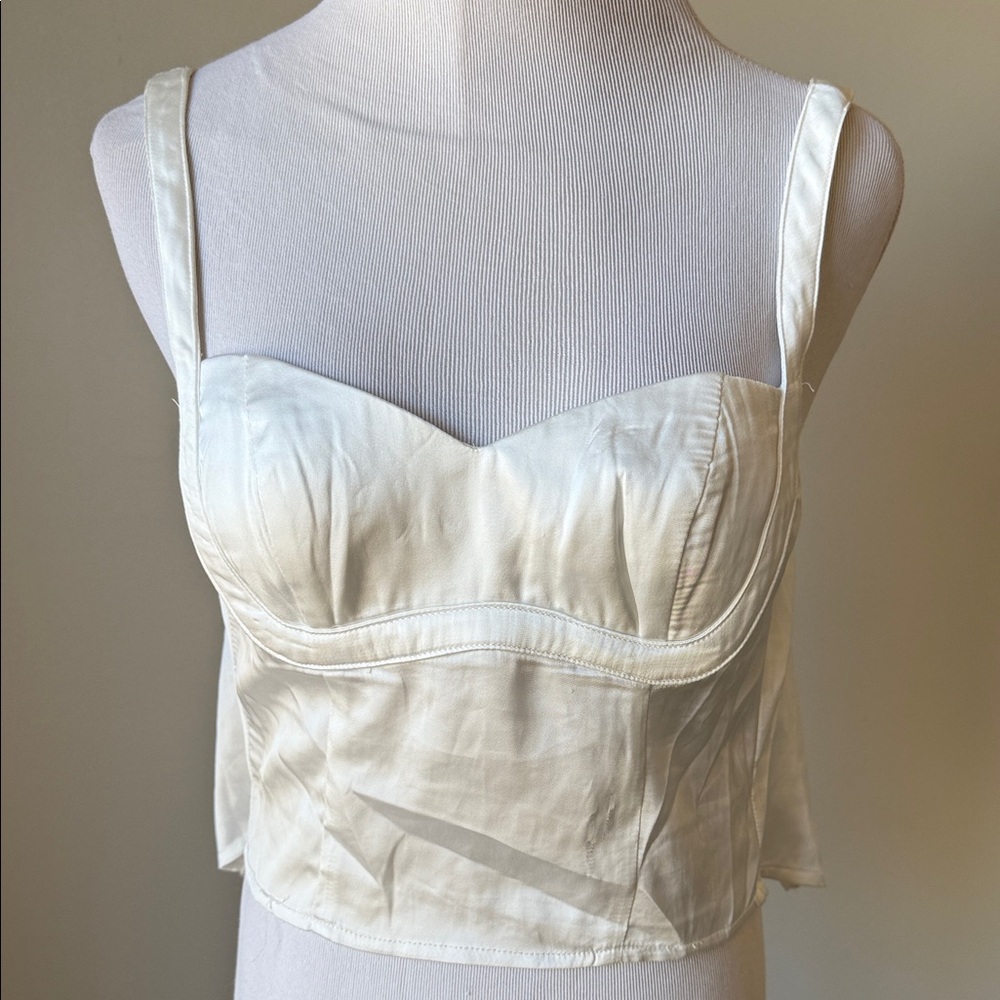 Princess Polly White Satin Corset Top 🌼